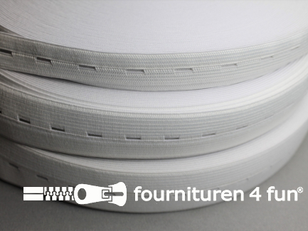 10 Rollen 30 meter knoopsgaten elastiek - 20mm - wit