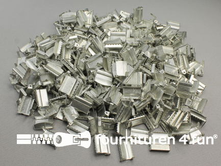 RESTPARTIJ - Ruim 350 stuks bretelversteller 20mm mat zilver - B-KEUZE